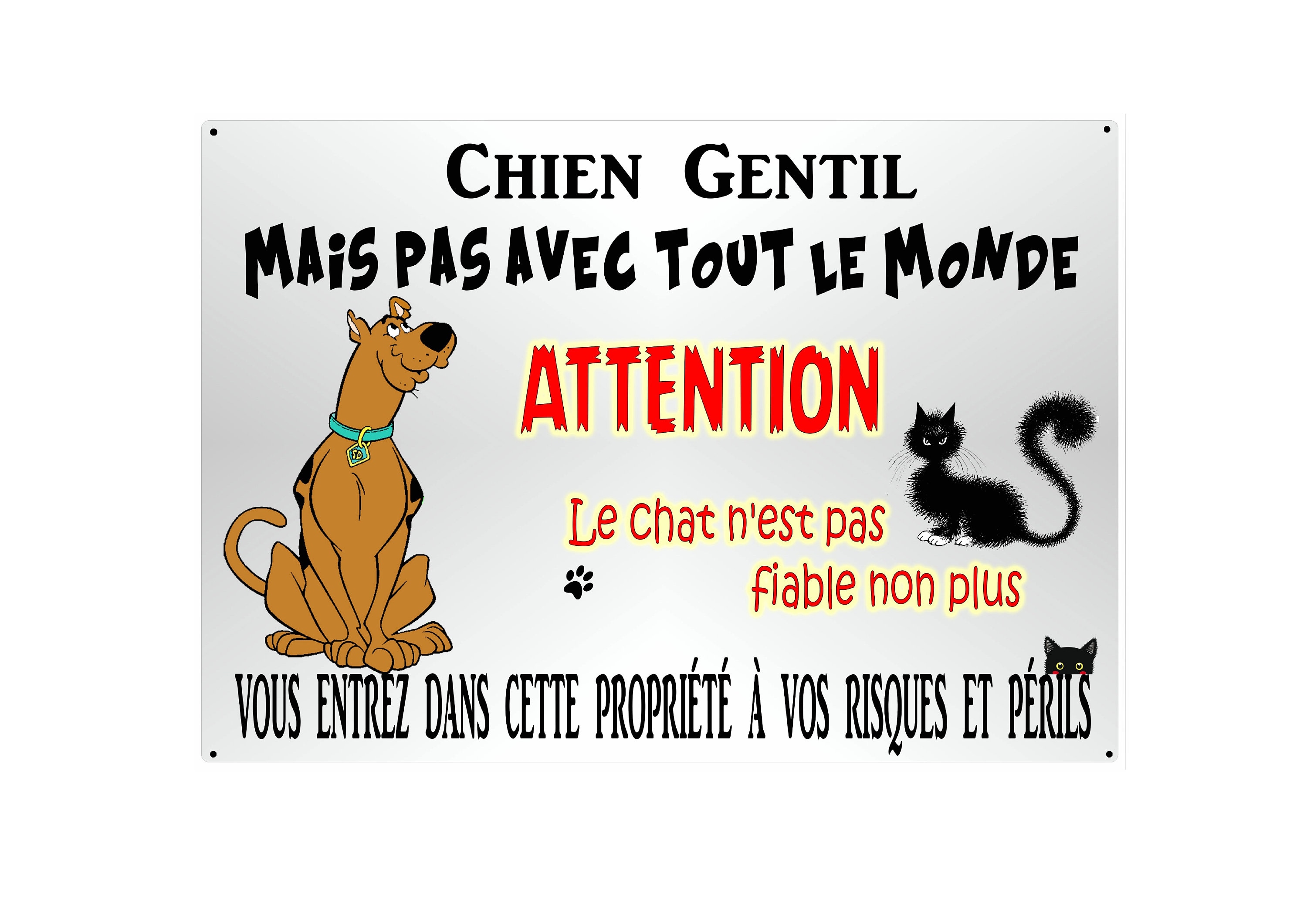 Humour Plaque Attention Au Chien Originale