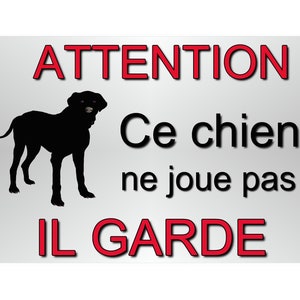 metalen hond attentieplaat 29 X 20 afgeronde hoeken doorboord op 4 hoeken ref 25