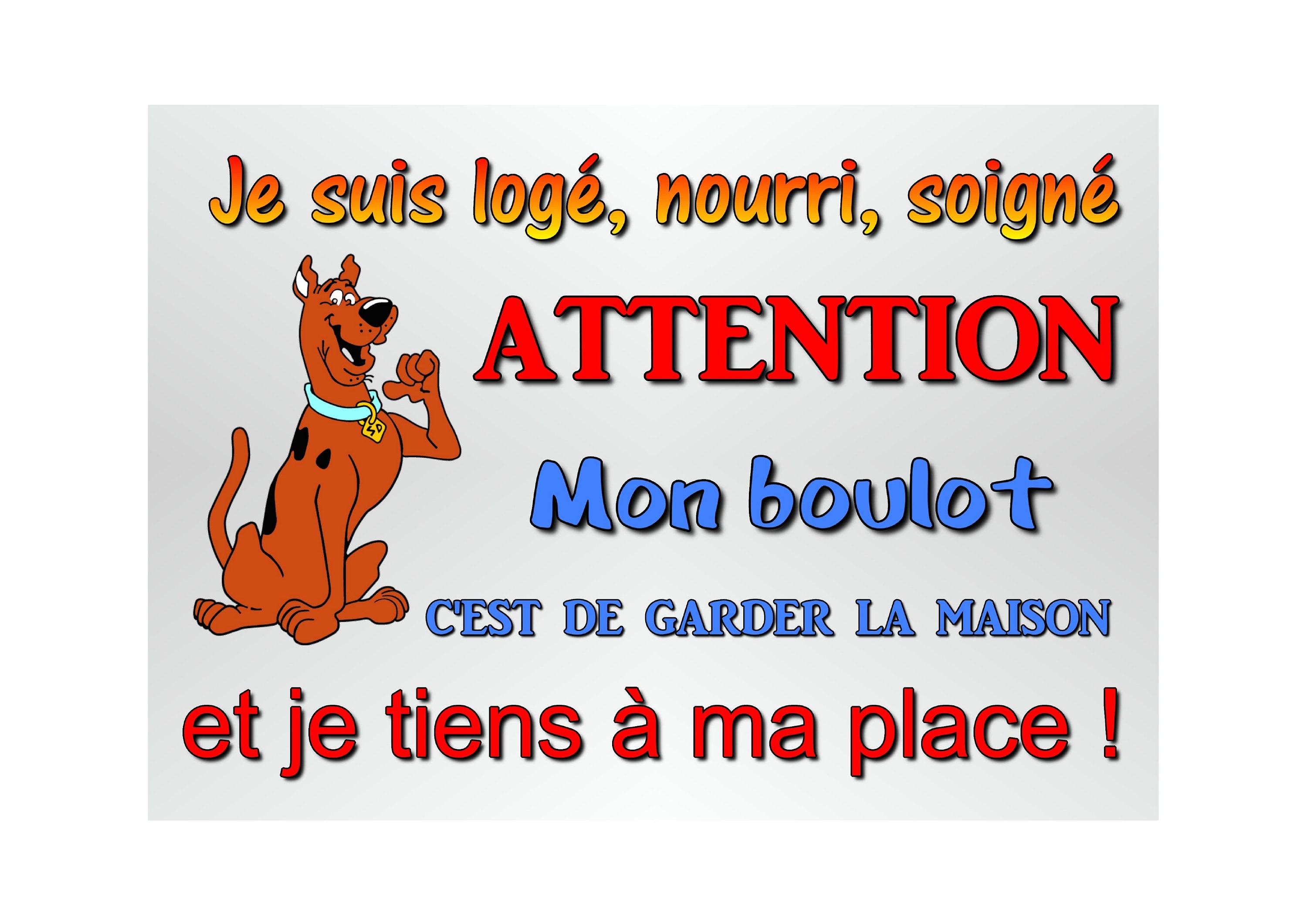 Plaque attention chien humoristique en métal 29 X 20 angles Etsy France