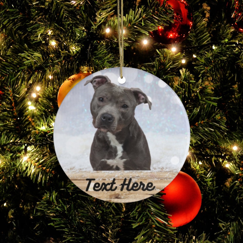 American Pit bull Christmas Ornament Personalized Pit bull Etsy