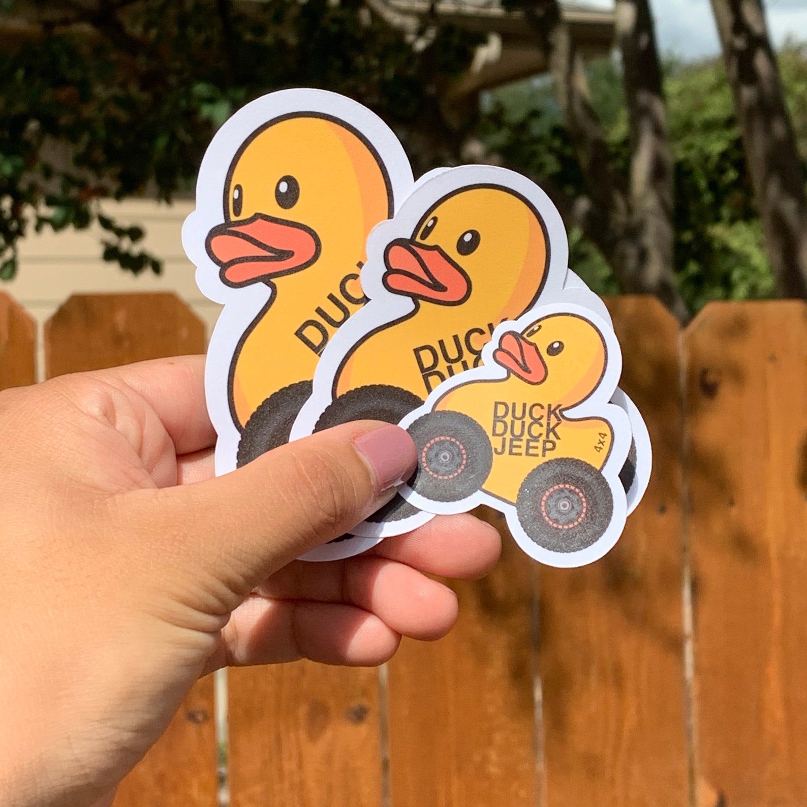Duck Duck Jeep Stickers Ducking Jeep Laminated Vinyl Glossy Etsy
