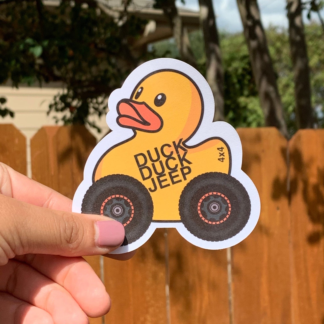 Duck Duck Jeep Stickers Ducking Jeep Laminated Vinyl Glossy Etsy