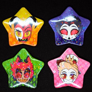 Demon Star-Shaped Button Pins