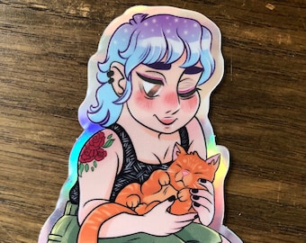 Kitty Babe - Holographic Vinyl Sticker
