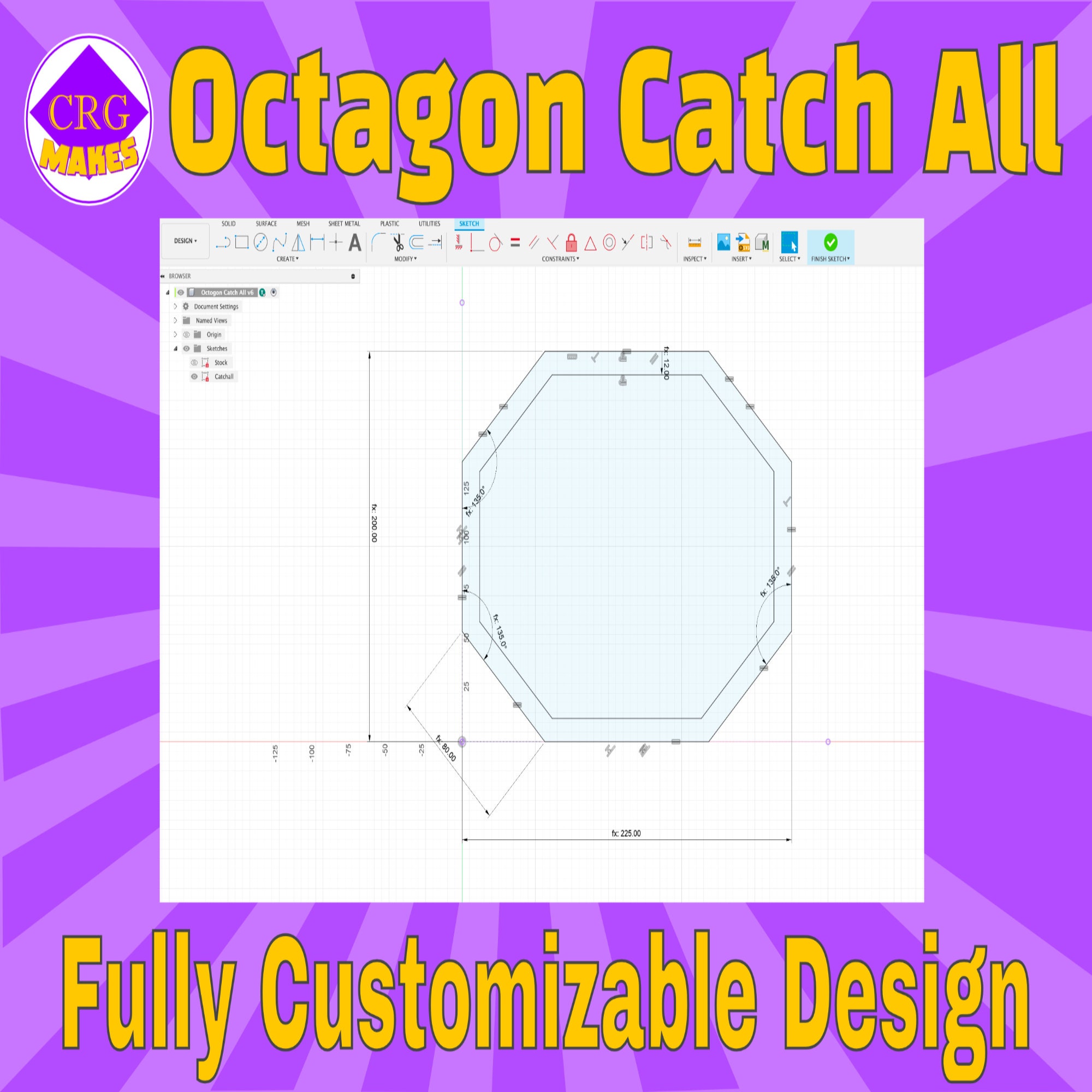 Octagon File Octagon Catch All -- Fusion 360 Design File - Etsy