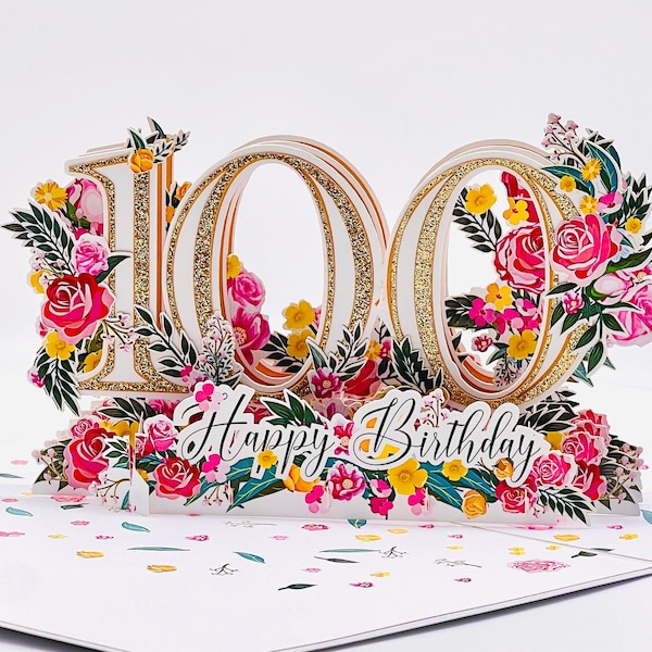 100th Birthday pop up card