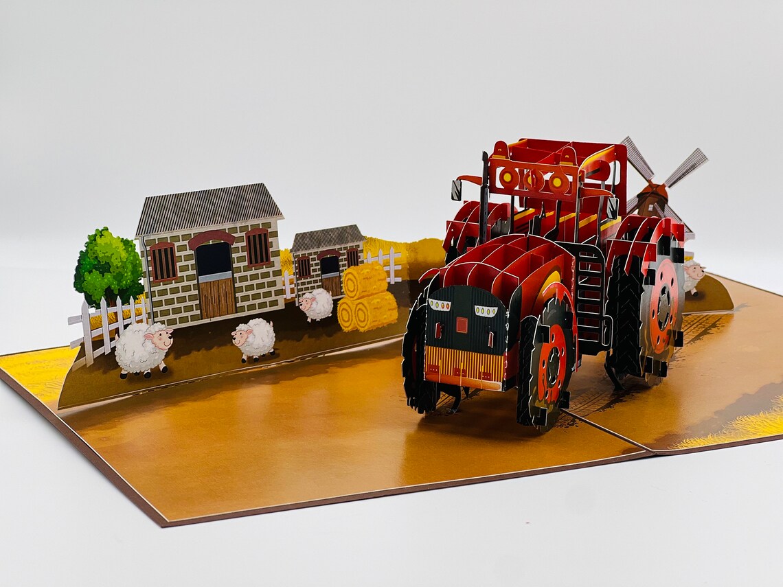 thumbnail image 2 of 3D Tractor Pop Up Greeting Card - Perfect For Father's Day, Birthday & Special Occasions 2 of 12