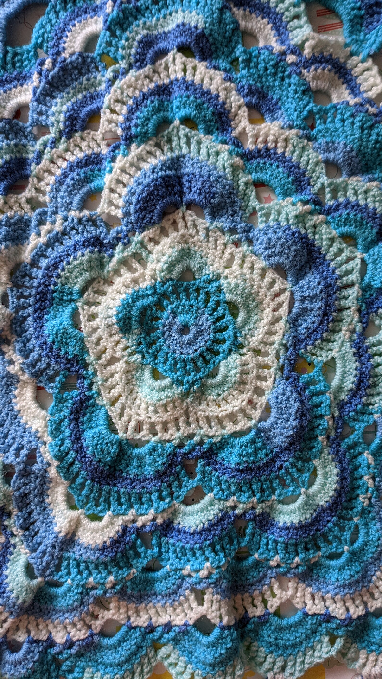 Crochet Blanket Ocean Sand Dollar Waves Etsy