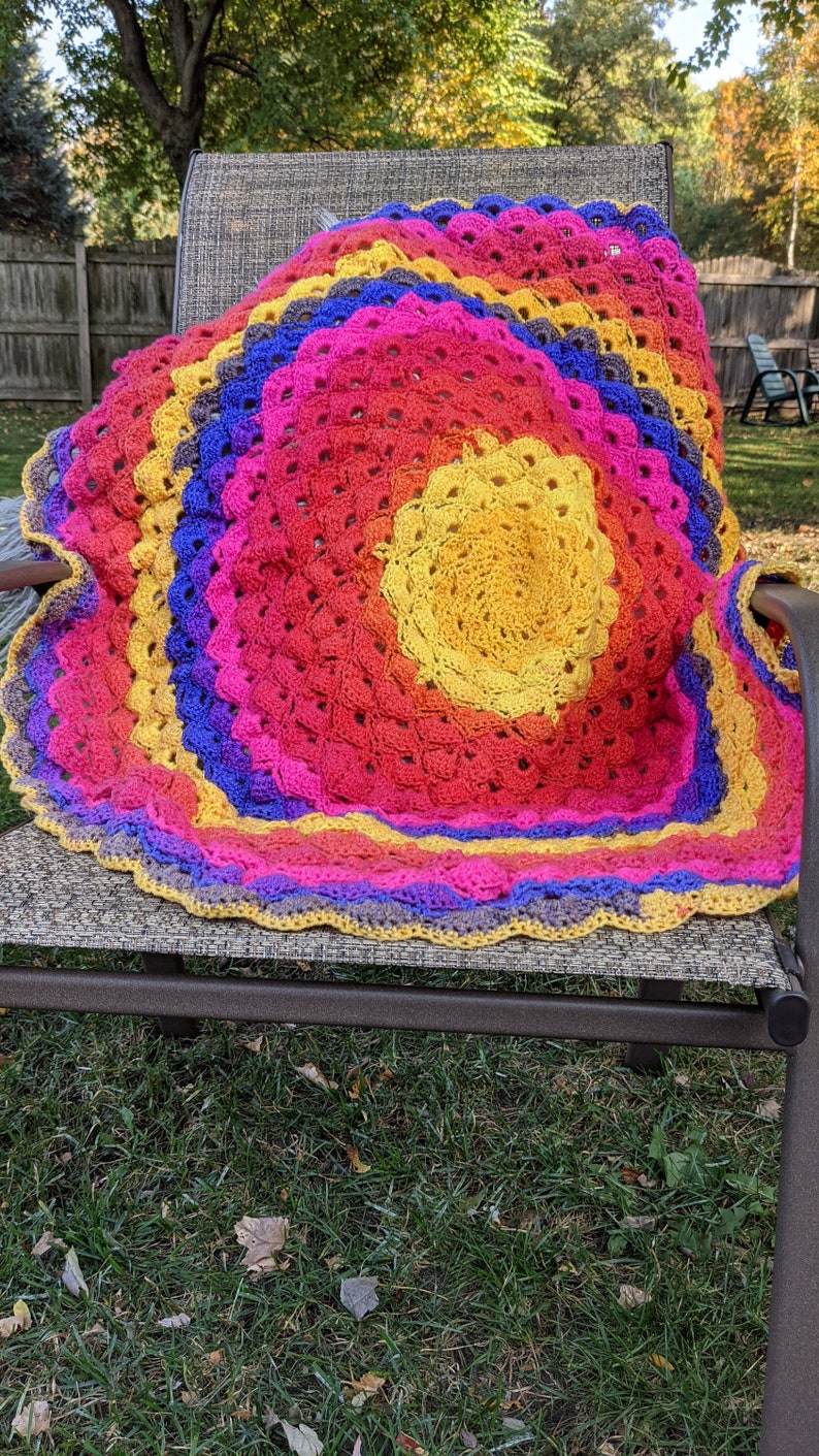 Lotus Flower Blanket Crochet Pattern