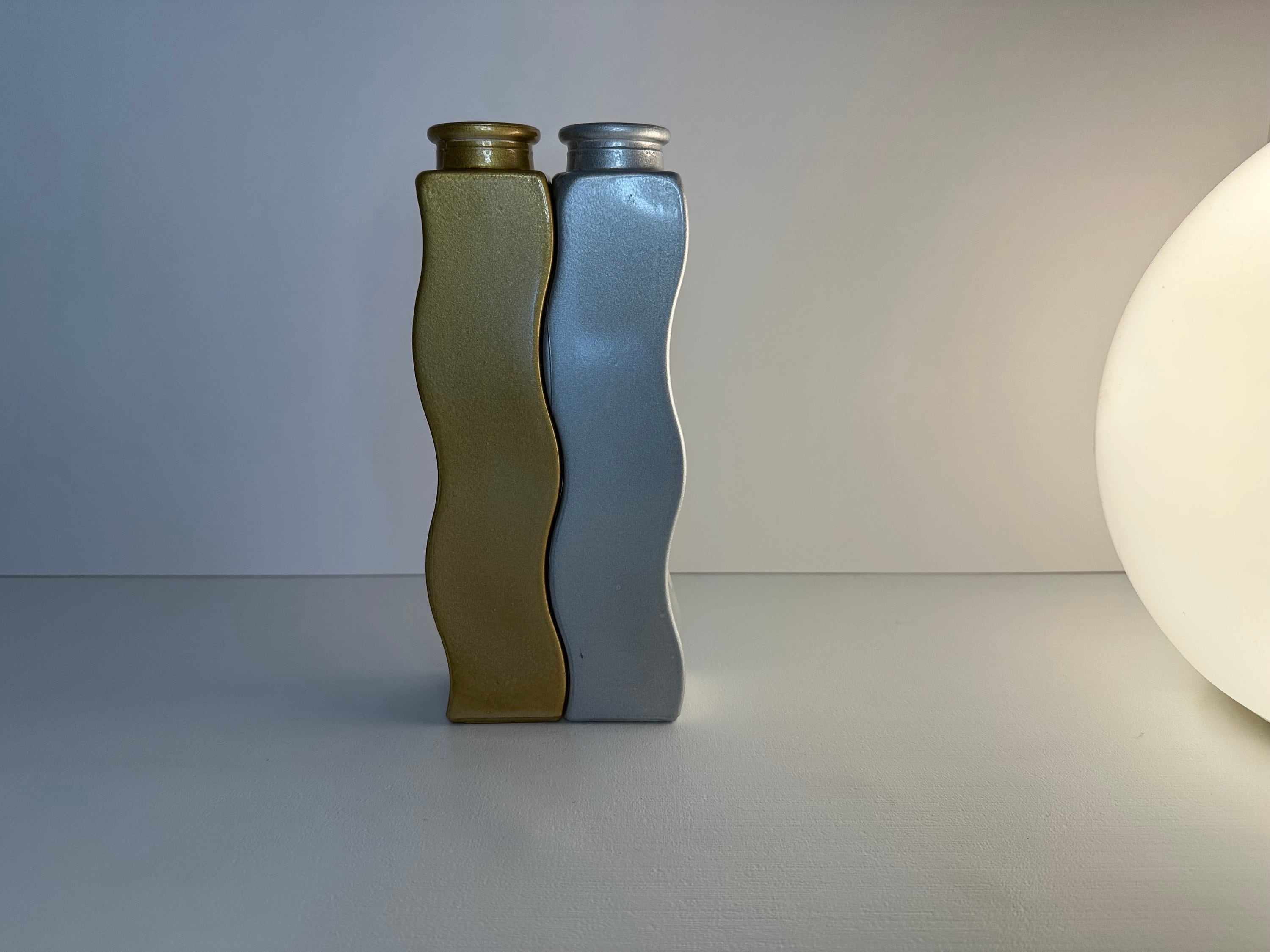 Vintage Ikea 90s Iconic Skamt Wavy Vases Gold & Silver Set of Etsy