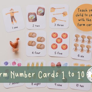 Learn to Count Cards with Farm Animals 1 to 10 for Toddlers and Early Learners - Flashcard Fun for Toddlers, Preschoolers, Kindergartners
