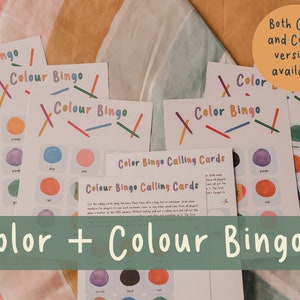 Color Bingo Game - Learning about Colours with 10 Play Cards - Perfect for Toddlers, Preschoolers and Early Learners