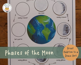 Phases of the Moon Sorting Activity | Space Unit Activity | Preschool and Homeschool Learning | PDF Download