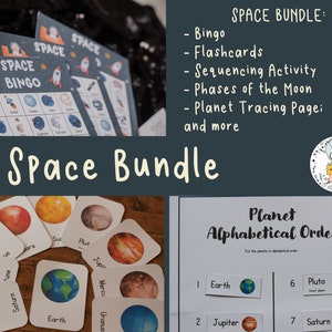 Space Worksheet, Activity + Flash Card Bundle | Solar System Learning Pack | PDF Download