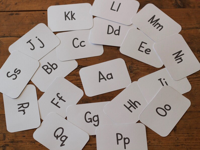 Alphabet Flashcards, Upper and Lower Case for Learning Letters and