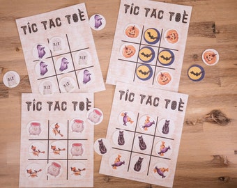 Halloween Tic Tac Toe Game for Spooky Fall Activity, Trick or Treat Party Favor Games for Kids, Kids Printable Game - Instant Download