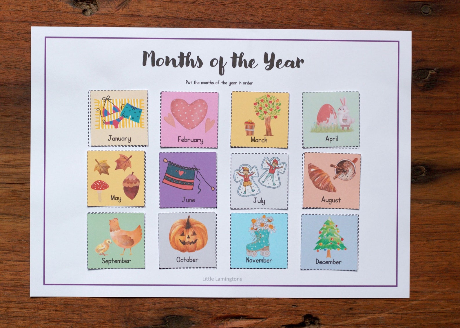 SOUTHERN Hemisphere Months of the Year Calendar Put in Order Etsy