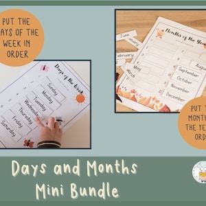 Days of the Week and Months of the Year Calendar Sorting Activity with BONUS Poem - Perfect for Toddlers, Preschoolers, and Early Elementary