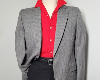 Manteau Vintage Années 50 Noir En Laine - Veste Blazer Rockabilly ATOMIC FLECK Taille 38 Homme