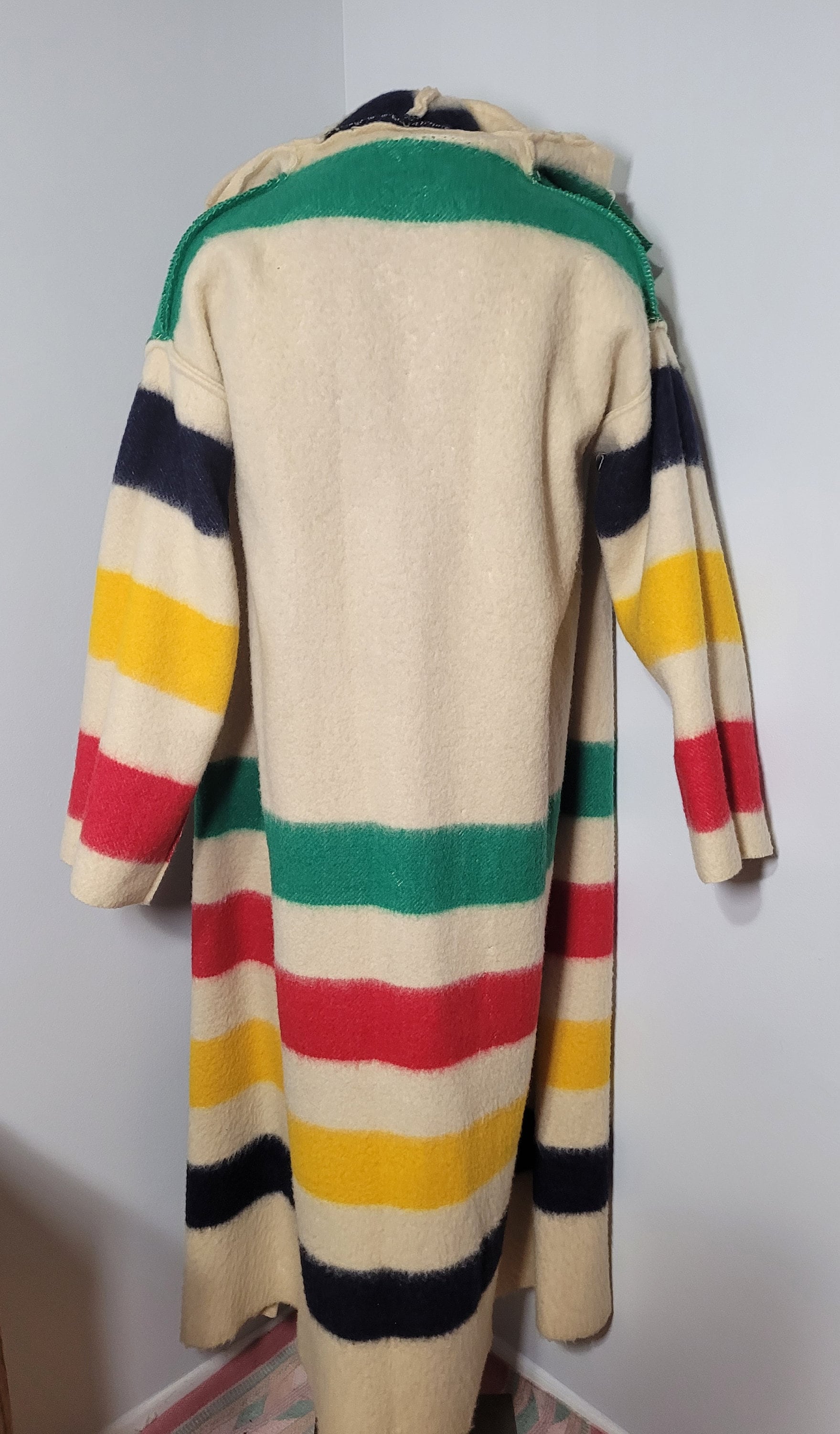 Vintage Hudson's Bay Point Blanket CAPOTE Rare Capote Wool Blanket Coat