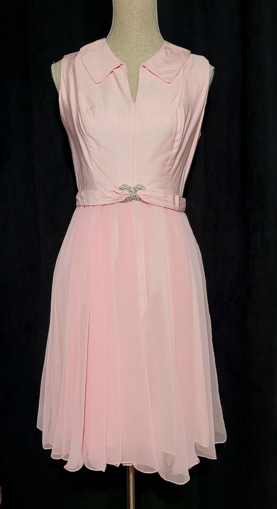 Fabulous 1950s Vintage Sleeveless Pink Dress | Size S-M