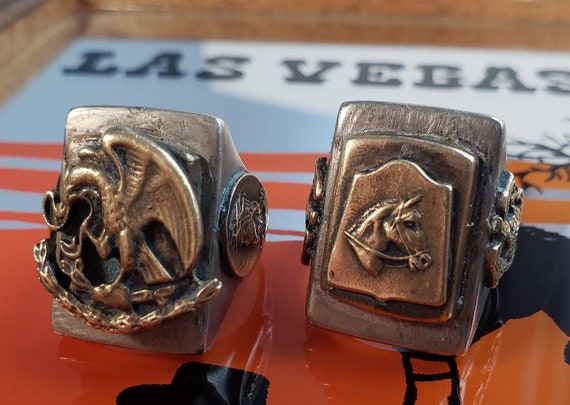 Vintage Style Mexican Biker Brass Rings Custom Made / Sizes Vintage Style Mexican Biker Brass Rings Custom Made / Sizes