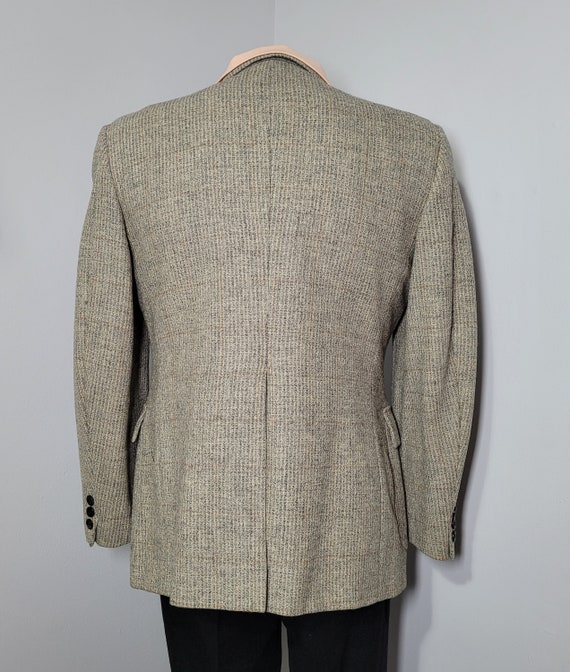 Vintage 1960s Windowpane Wool Sport Coat | 60s Blazer Jacket
