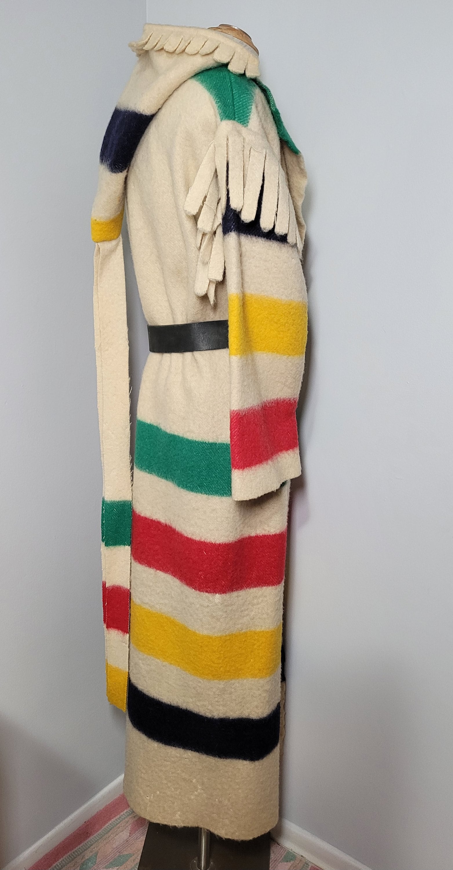 Vintage Hudson's Bay Point Blanket CAPOTE Rare Capote Wool Blanket Coat