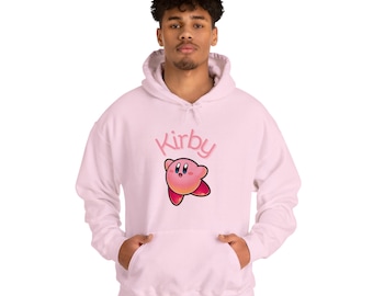 Felpa con cappuccio Kirby, felpa carina, pullover rosa, regali per lei, regali per lui, unisex