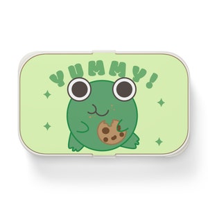 Frog Bento Box for Adults, Cute Green Adult Japanese Lunch, Wood, Wooden, Korean Food Bag
