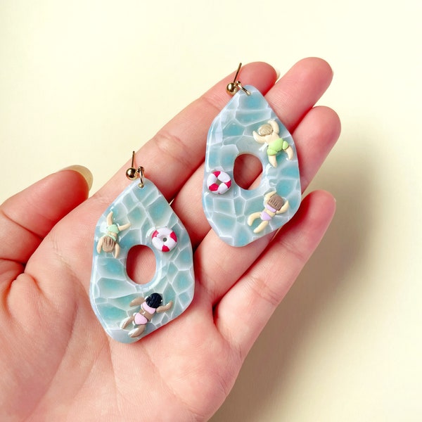 Swimming Earrings Etsy