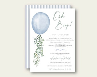 Oh Boy Invitation, Baby Sprinkle Invitation, Baby Shower Invitation, Boy Baby Shower, Boy Baby Sprinkle