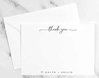 Thank You Notes, Personalized Notecards, flat notecards, thank you card, engagement thank you notes