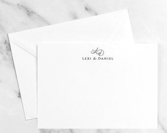 Personalized Stationery, Thank You Notes, Personalized Notecards, flat notecards, thank you cards, couples stationery