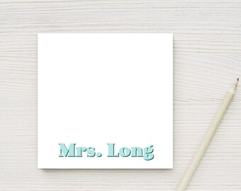 Personalized Notepad, Name Notepad, Teacher Gift, Hostess Gift, Graduation Gift, Memo Pad, Stationery Gift