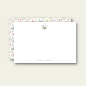 Floral Stationery, Personalized Stationery, Wildflowers, Blue Lily Stationery, Custom Stationery, Floral Notecards, Personalized Note cards afbeelding 1