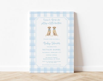 Customizable Dog Baby Shower Invitation, Dog Baby Shower Invite, Boy Baby Shower Invitation, Lab Baby Shower, Doodle Baby Shower Invite