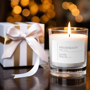 Custom Bridesmaid Candle, Personalized Bridesmaid Candle, Bridal Party Gift, Personalized Bridesmaid Gift, Personalized Candle
