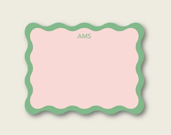 Wavy Stationery Set | Thank You Notes | Personalized Notecards | Die Cut Notecards | Thank You Card | Custom Notecards