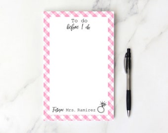 Engagement Notepad, To Do before I Do, Engagement Gift, Gift for Bride, Wedding Planning, To Do before I Do Notepad