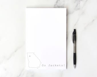 Georgia Tech Notepad, georgia tech gift, graduation gift, collegiate notepad, college notepad, georgia tech jackets, go jackets