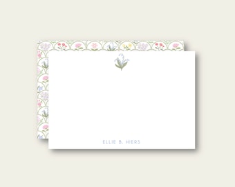 Floral Stationery, Personalized Stationery, Wildflowers, Blue Lily Stationery, Custom Stationery, Floral Notecards, Personalized Note cards