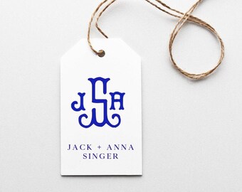 Personalized Gift Tag, Custom Gift Tag, Monogram gift tag, enclosure card, family gift tag