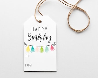 Gift Tag, Happy Birthday Gift Tag, Happy Birthday Enclosure Card