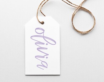 Personalized Gift Tag, Custom Gift Tag, Monogram gift tag, enclosure card, family gift tag, handwritten gift tag, calligraphy gift tag