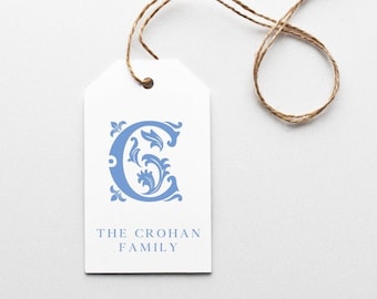 Personalized Gift Tag, Custom Gift Tag, Monogram gift tag, enclosure card, family gift tag