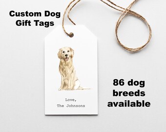 Custom Dog Gift Tag, Dog Themed Gift Tag, Dog Themed Gift Wrapping