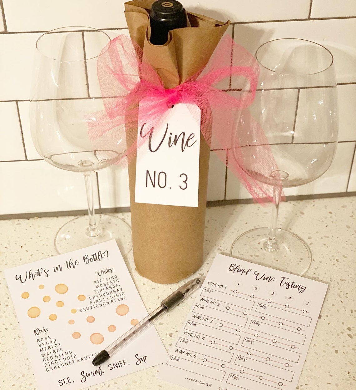 PRINTED Wine Tasting Kit Blind Wine Tasting Wine Tasting Etsy