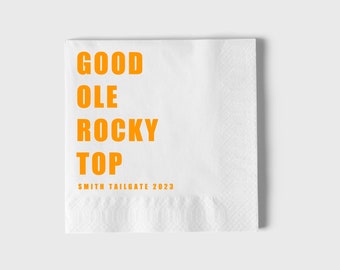 Custom Game Day Napkins, Tennessee Napkins, Custom Tailgate Napkins, College Football Napkins, Tennessee Vols Football Napkins