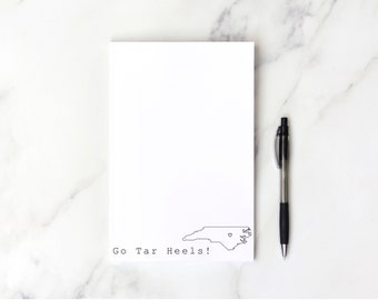 UNC Notepad, university gift, graduation gift, collegiate notepad, go tar heels, college notepad, chapel hill, university of north carolina